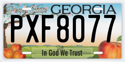 GA license plate PXF8077