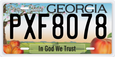 GA license plate PXF8078