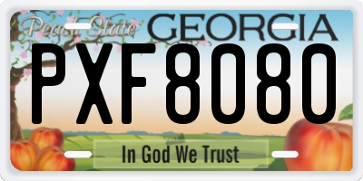 GA license plate PXF8080