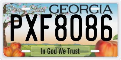 GA license plate PXF8086