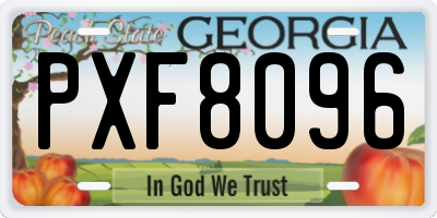 GA license plate PXF8096
