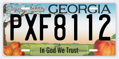 GA license plate PXF8112