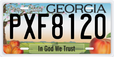 GA license plate PXF8120