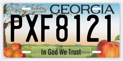 GA license plate PXF8121