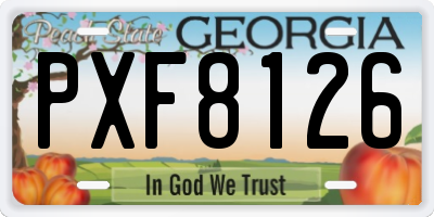 GA license plate PXF8126