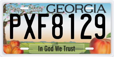 GA license plate PXF8129