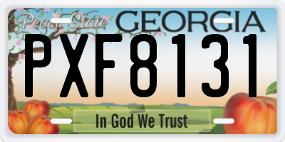 GA license plate PXF8131