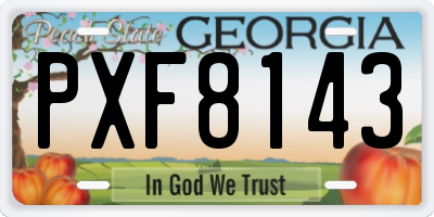 GA license plate PXF8143