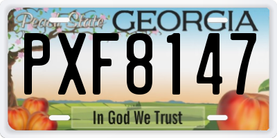 GA license plate PXF8147