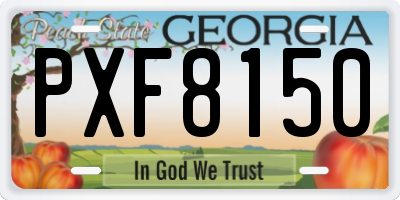 GA license plate PXF8150