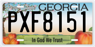 GA license plate PXF8151