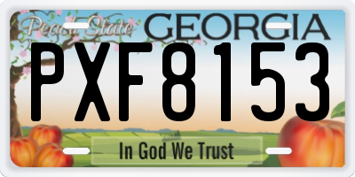 GA license plate PXF8153
