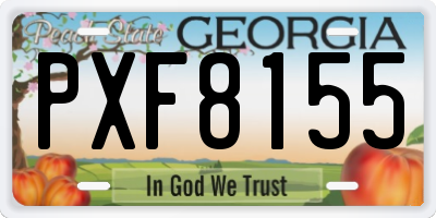 GA license plate PXF8155