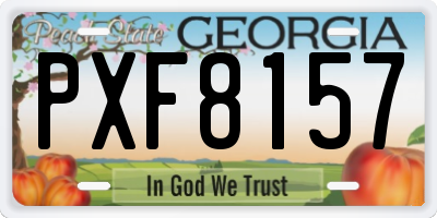 GA license plate PXF8157