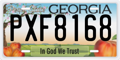 GA license plate PXF8168
