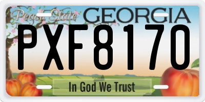 GA license plate PXF8170