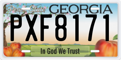 GA license plate PXF8171