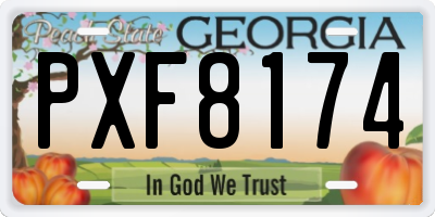 GA license plate PXF8174