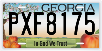 GA license plate PXF8175