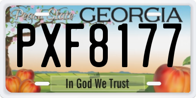 GA license plate PXF8177