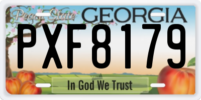 GA license plate PXF8179