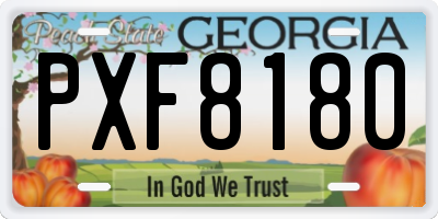 GA license plate PXF8180