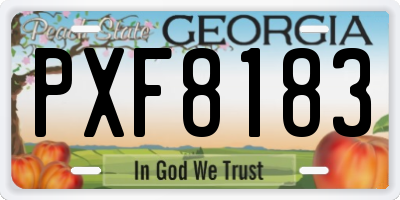 GA license plate PXF8183