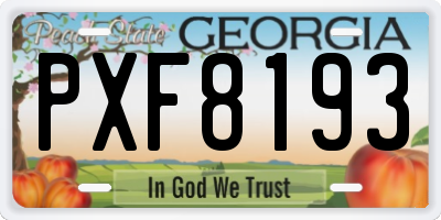 GA license plate PXF8193