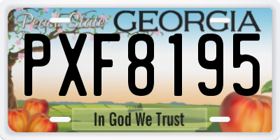 GA license plate PXF8195