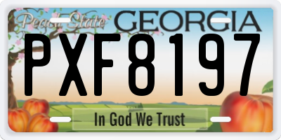 GA license plate PXF8197