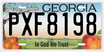 GA license plate PXF8198
