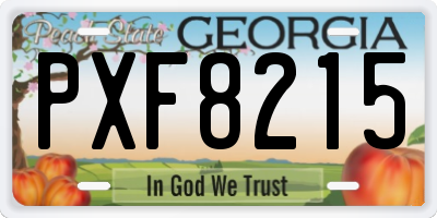 GA license plate PXF8215