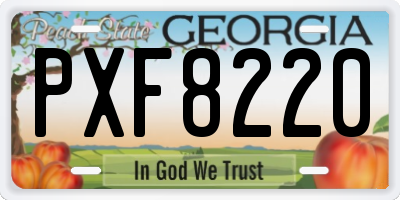 GA license plate PXF8220