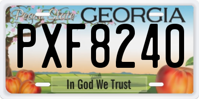 GA license plate PXF8240