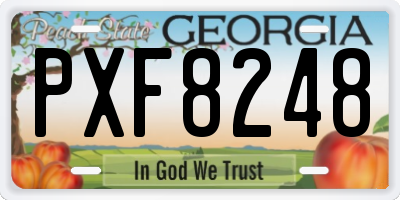 GA license plate PXF8248