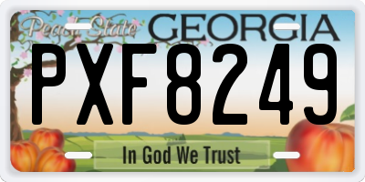 GA license plate PXF8249