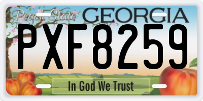 GA license plate PXF8259