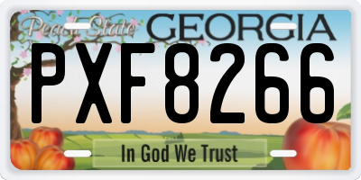 GA license plate PXF8266