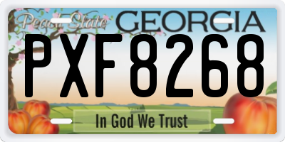 GA license plate PXF8268