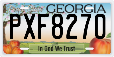 GA license plate PXF8270