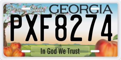 GA license plate PXF8274