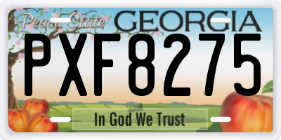 GA license plate PXF8275