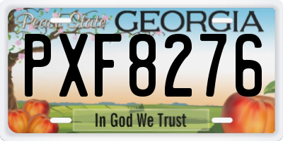 GA license plate PXF8276
