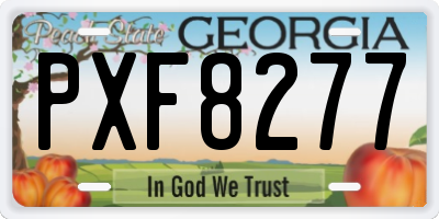 GA license plate PXF8277