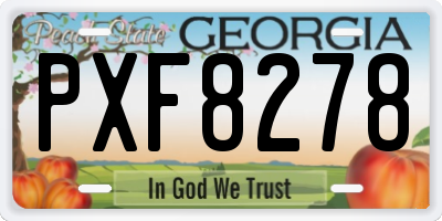 GA license plate PXF8278
