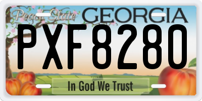 GA license plate PXF8280