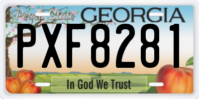 GA license plate PXF8281