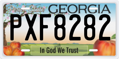GA license plate PXF8282