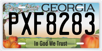 GA license plate PXF8283