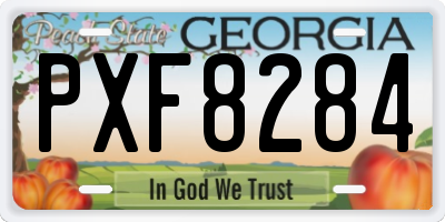 GA license plate PXF8284